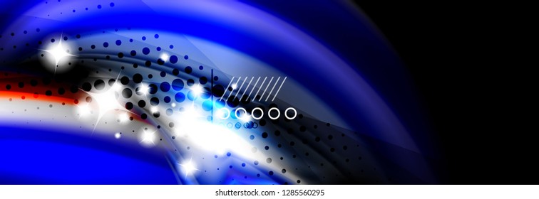 Rainbow color fluid wave lines flow poster. Wave vector Liquid shapes design