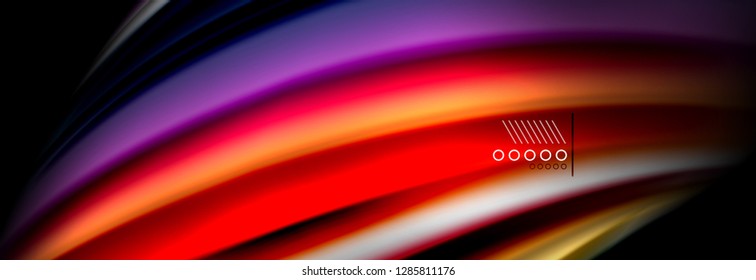 Rainbow color fluid wave lines flow poster. Wave vector Liquid shapes design