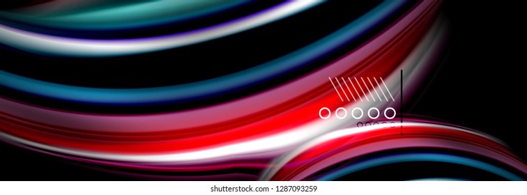 Rainbow color fluid wave lines flow poster. Wave vector Liquid shapes design