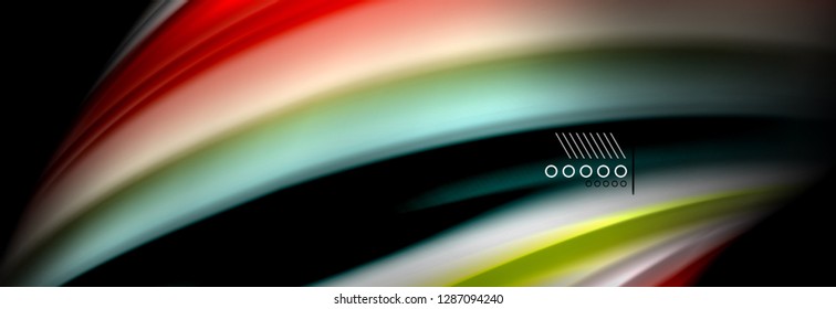Rainbow color fluid wave lines flow poster. Wave vector Liquid shapes design
