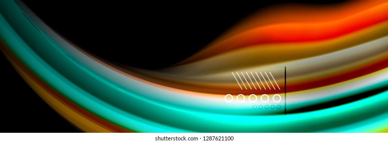Rainbow Color Wave Linien Flow Poster. Wellenvektor-Liquid-Formen-Design
