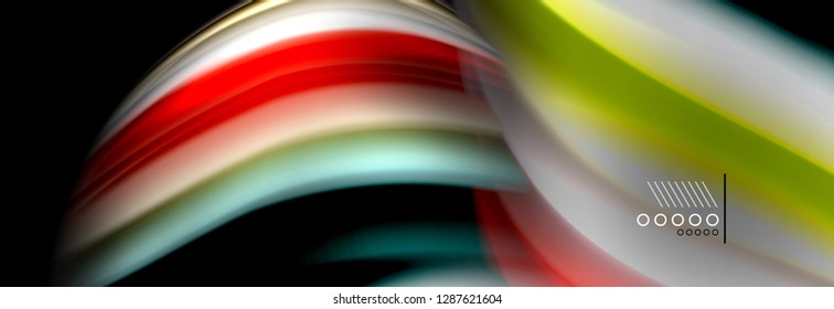 Rainbow color fluid wave lines flow poster. Wave vector Liquid shapes design