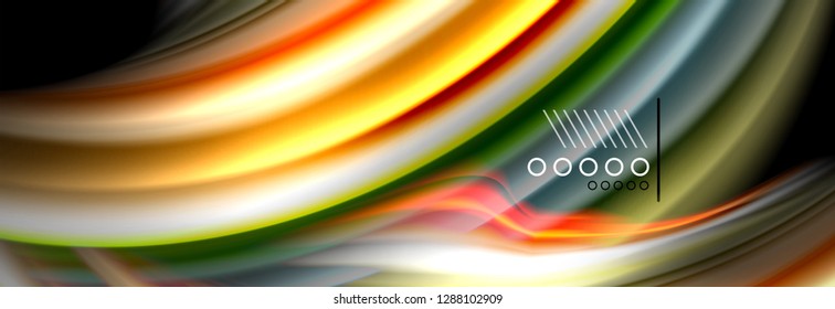 Rainbow color fluid wave lines flow poster. Wave vector Liquid shapes design
