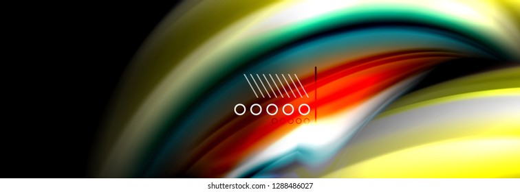 Rainbow color fluid wave lines flow poster. Wave vector Liquid shapes design