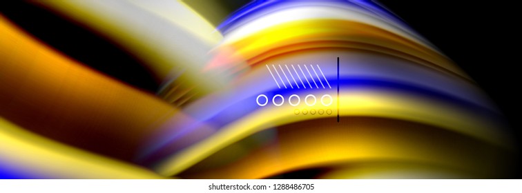 Rainbow color fluid wave lines flow poster. Wave vector Liquid shapes design