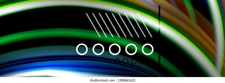 Rainbow color fluid wave lines flow poster. Wave vector Liquid shapes design