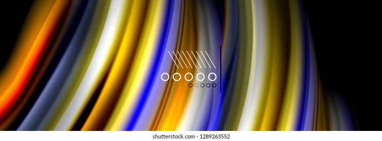 Rainbow color fluid wave lines flow poster. Wave vector Liquid shapes design