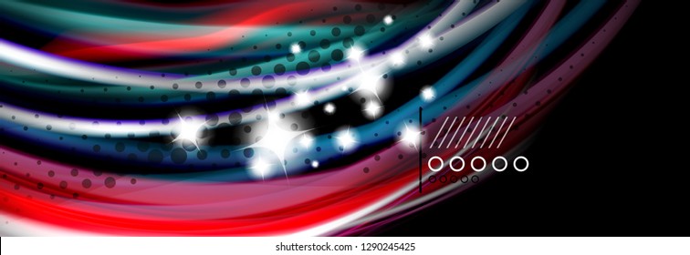 Rainbow Color Wave Linien Flow Poster. Wellenvektor-Liquid-Formen-Design