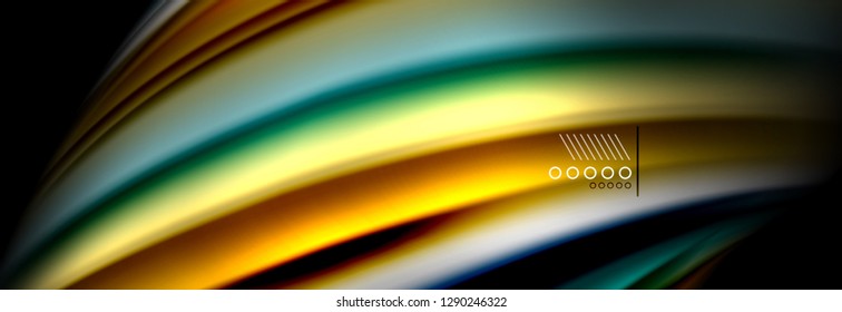 Rainbow color fluid wave lines flow poster. Wave vector Liquid shapes design