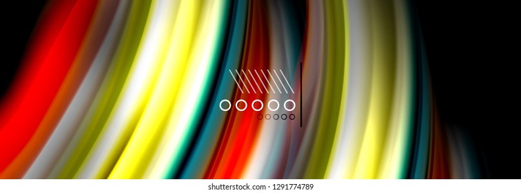 Rainbow color fluid wave lines flow poster. Wave vector Liquid shapes design