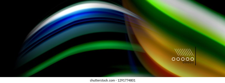 Rainbow color fluid wave lines flow poster. Wave vector Liquid shapes design
