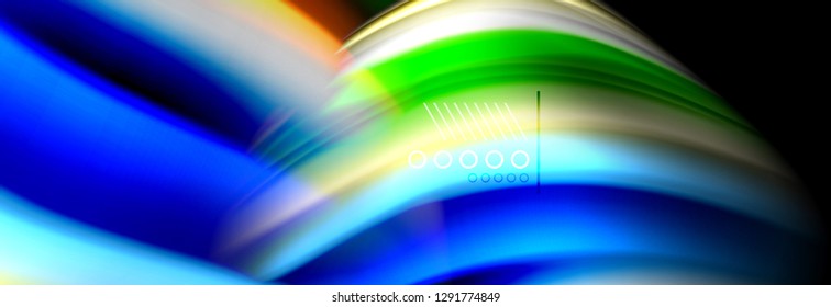 Rainbow color fluid wave lines flow poster. Wave vector Liquid shapes design