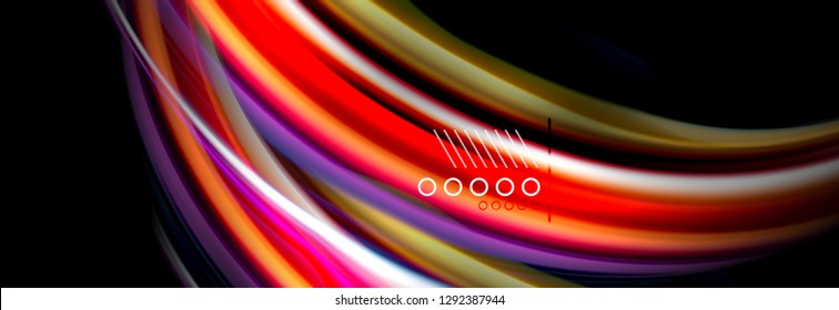 Rainbow color fluid wave lines flow poster. Wave vector Liquid shapes design