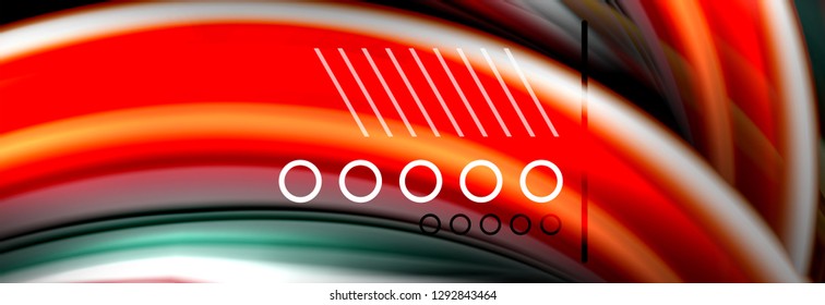 Rainbow color fluid wave lines flow poster. Wave vector Liquid shapes design