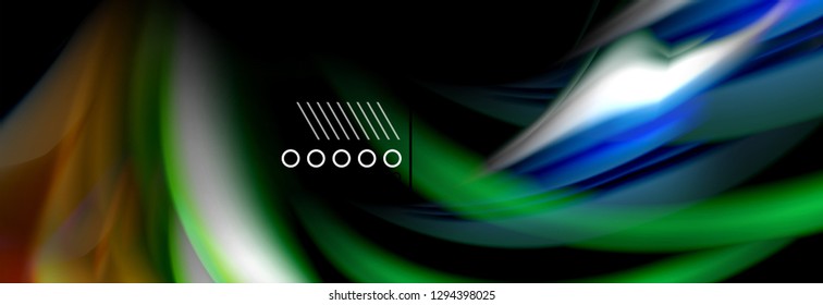 Rainbow color fluid wave lines flow poster. Wave vector Liquid shapes design