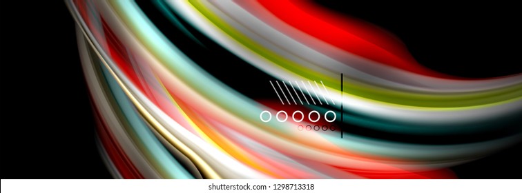 Rainbow color fluid wave lines flow poster. Wave vector Liquid shapes design