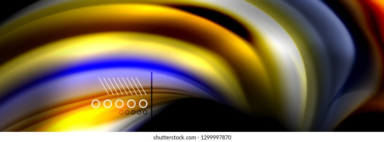 Rainbow color fluid wave lines flow poster. Wave vector Liquid shapes design