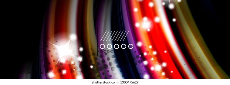 Rainbow Color Wave Linien Flow Poster. Wellenvektor-Liquid-Formen-Design
