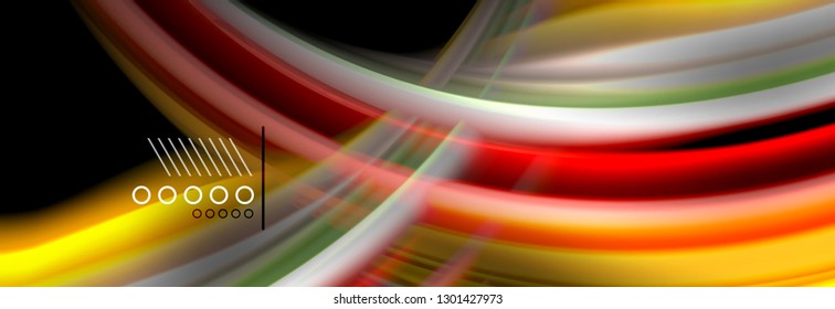 Rainbow color fluid wave lines flow poster. Wave vector Liquid shapes design