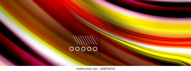 Rainbow color fluid wave lines flow poster. Wave vector Liquid shapes design