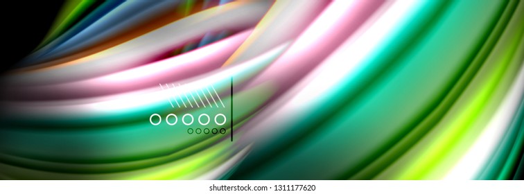 Rainbow color fluid wave lines flow poster. Wave vector Liquid shapes design