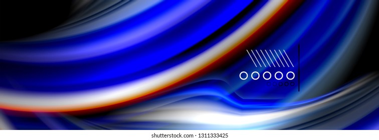 Rainbow color fluid wave lines flow poster. Wave vector Liquid shapes design