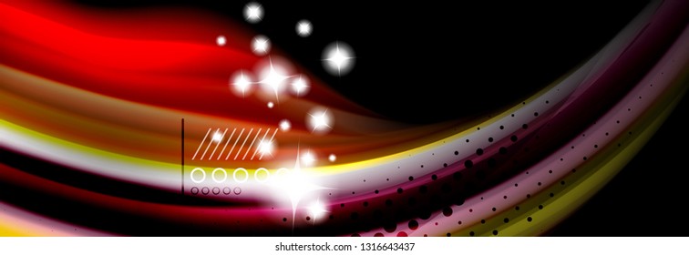 Rainbow color fluid wave lines flow poster. Wave vector Liquid shapes design