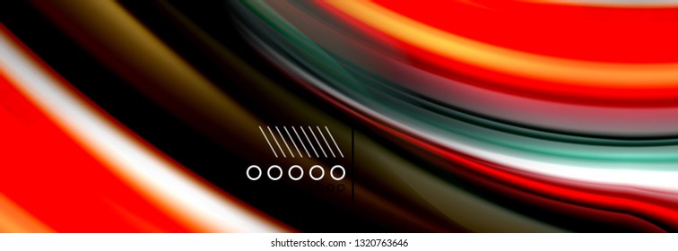 Rainbow color fluid wave lines flow poster. Wave vector Liquid shapes design