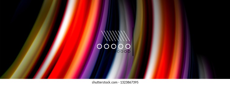 Rainbow color fluid wave lines flow poster. Wave vector Liquid shapes design
