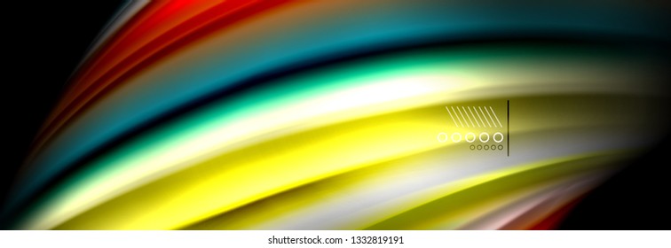 Rainbow color fluid wave lines flow poster. Wave vector Liquid shapes design