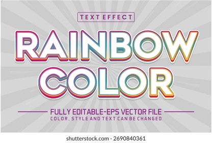 Rainbow color font Text effect editable	