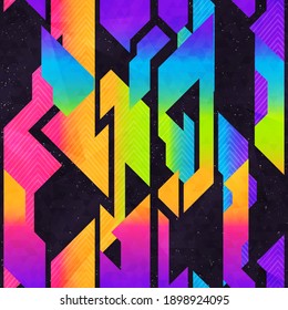 Motif géométrique à l'arc-en-ciel avec effet grunge.