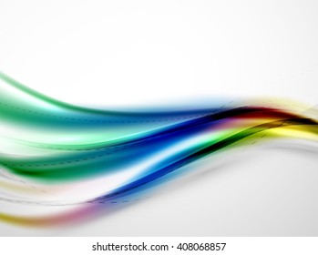 Rainbow color glossy silk elegant wave. Vector abstract background