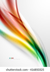 Rainbow color glossy silk elegant wave. Vector abstract background