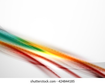 Rainbow color glossy silk elegant wave. Vector abstract background