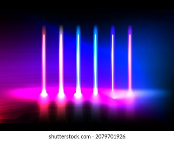 Lámparas De Tubo Luminoso Led De Color Arcoiris. Vector EPS10