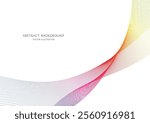 Rainbow color gradient abstract curve background vector material