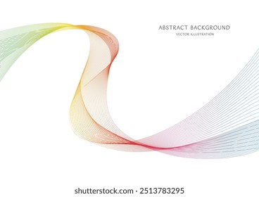 Rainbow color gradient abstract curve background vector material