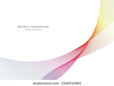 Rainbow color gradient abstract curve background vector material