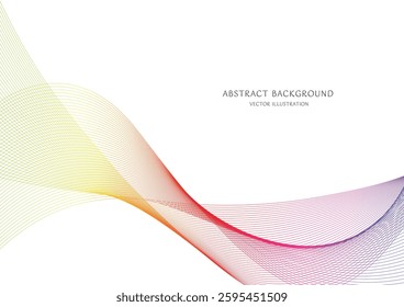 Rainbow color gradient abstract curve background vector material