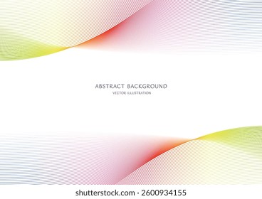 Rainbow color gradient abstract curve background vector material