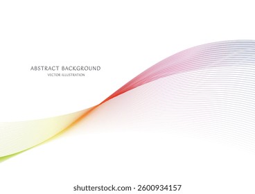 Rainbow color gradient abstract curve background vector material