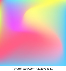 Rainbow Color Green Water Multicolor Gradient Backdrop. Wavy Yellow Curve Neon Pastel Background. Dynamic Blurred Light Fluid Liquid Swirl Gradient Mesh. Happy Purple Blue Pink Blurry Texture.