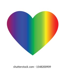 rainbow color hear in white background