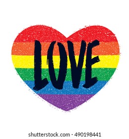 Rainbow Color Heart Gay Symbol Word Stock Vector (Royalty Free ...