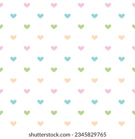 Rainbow color heart seamless pattern on white background Vector