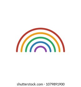 Rainbow color icon vector. Line weather symbol isolated. Trendy flat outline ui sign design. Thin linear graphic pictogram for web site, mobile application. Logo illustration. Eps10.