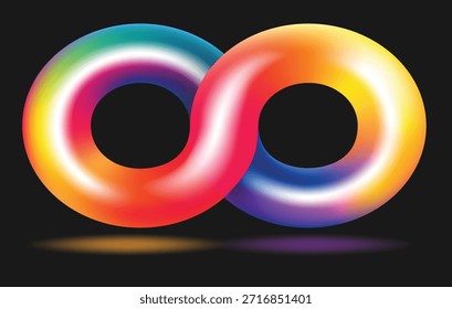Rainbow color infinity sign. Eternity loop gradient logo vector illustration