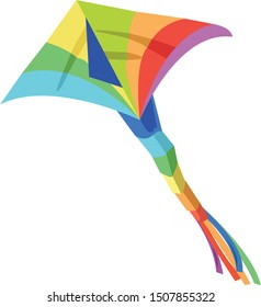 Rainbow color Kite vector illustration