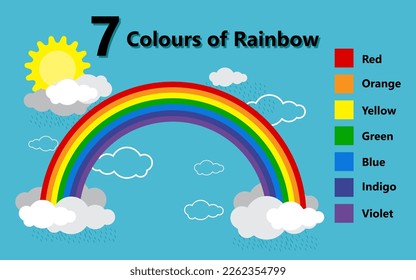 rainbow color layer section structure illustration suitable for science education book illustration, biology or natural phenomena and presentations
